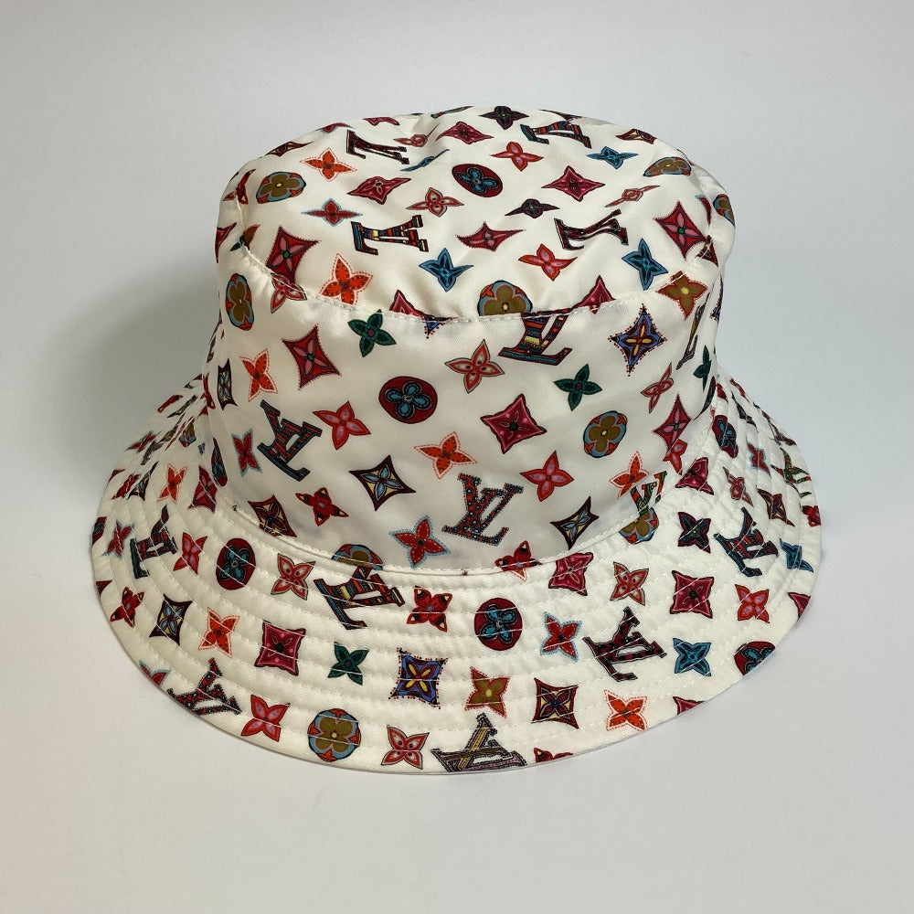 LOUIS VUITTON M76718 Monogram Bob Lovely Glam Hat, Headwear, Nylon, Unisex, White x Multicolor