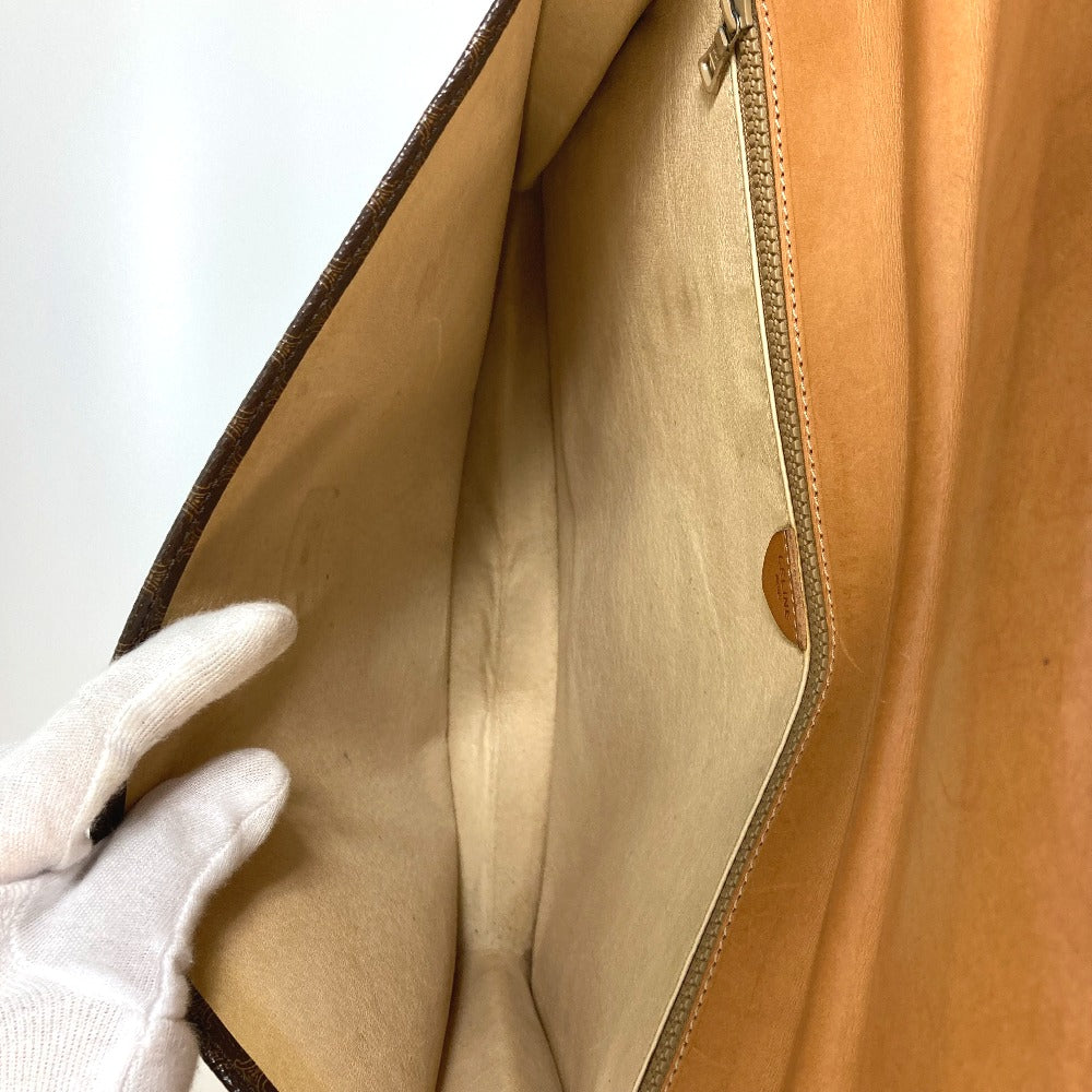 CELINE マカダム ヴィンテージ カバン ハンドバッグ 書類鞄 ビジネスバッグ PVC/レザー ユニセックス ブラウン