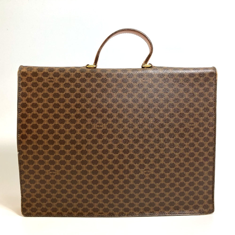 CELINE マカダム ヴィンテージ カバン ハンドバッグ 書類鞄 ビジネスバッグ PVC/レザー ユニセックス ブラウン
