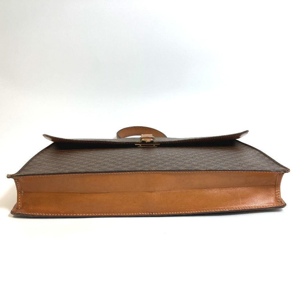 CELINE マカダム ヴィンテージ カバン ハンドバッグ 書類鞄 ビジネスバッグ PVC/レザー ユニセックス ブラウン