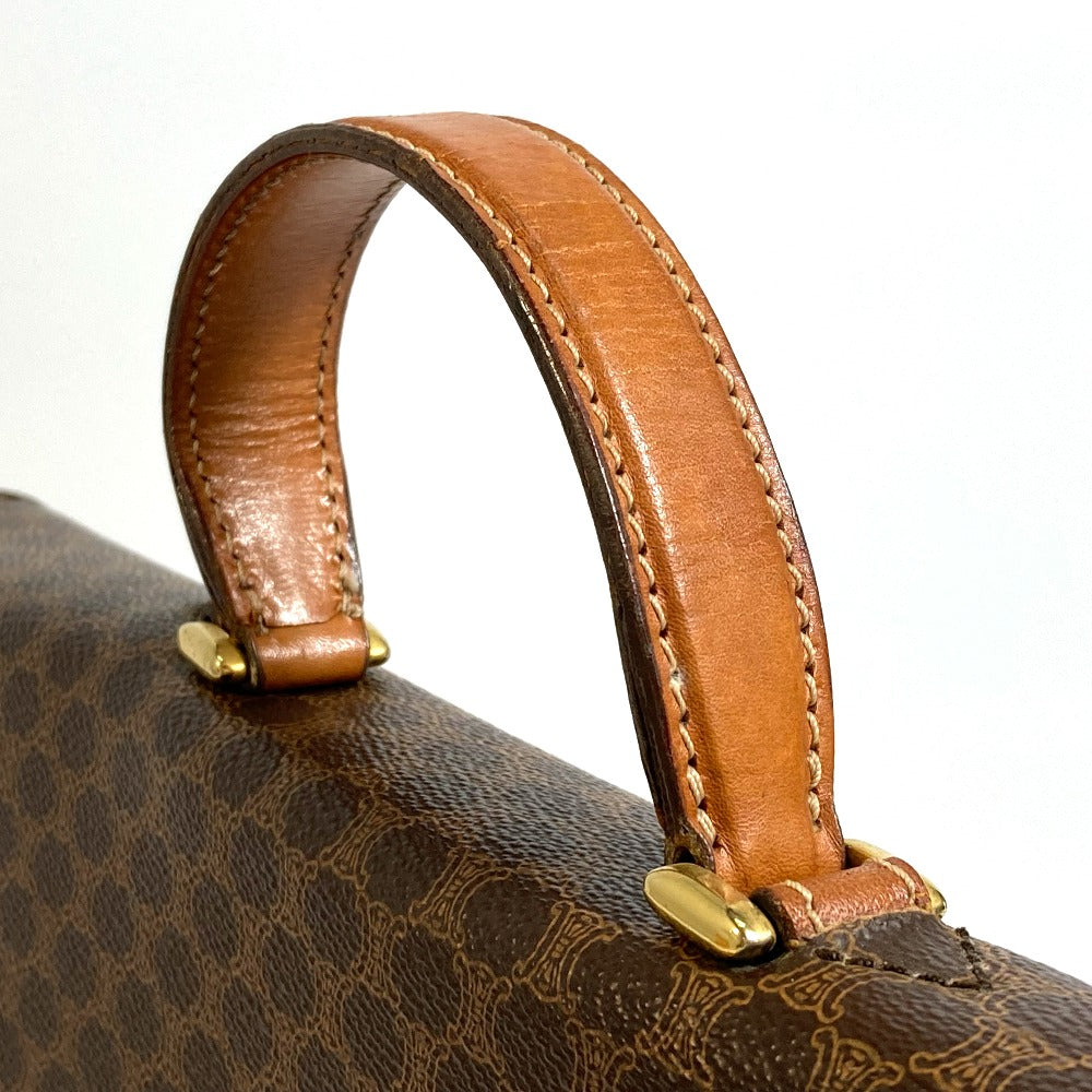 CELINE マカダム ヴィンテージ カバン ハンドバッグ 書類鞄 ビジネスバッグ PVC/レザー ユニセックス ブラウン