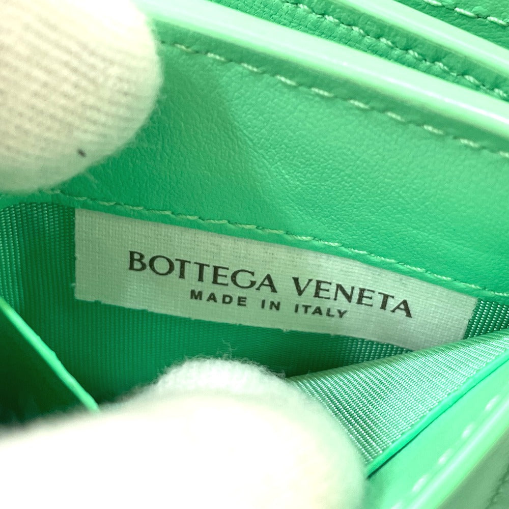 BOTTEGA VENETA 667036 イントレチャート タイニー 三つ折りウォレット 3つ折り財布 カーフレザー レディース グリーン系