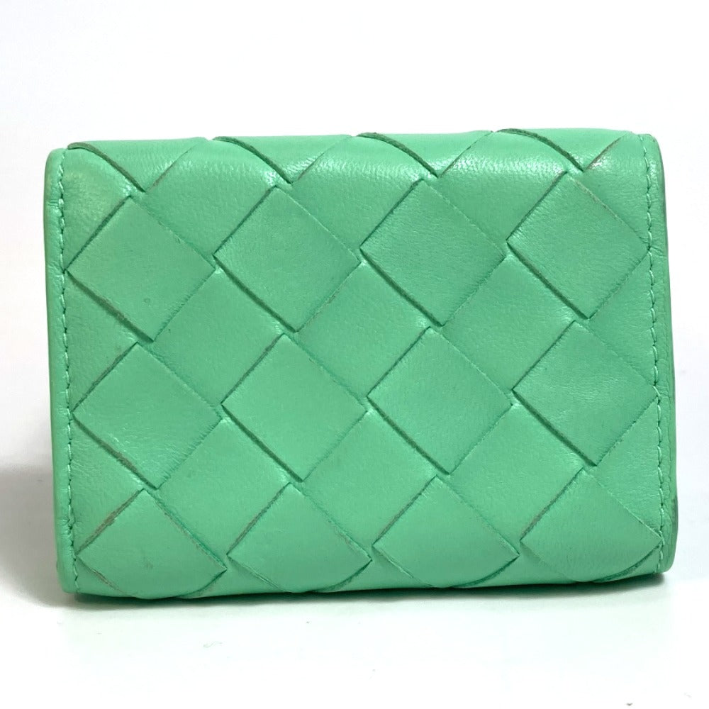 BOTTEGA VENETA 667036 イントレチャート タイニー 三つ折りウォレット 3つ折り財布 カーフレザー レディース グリーン系