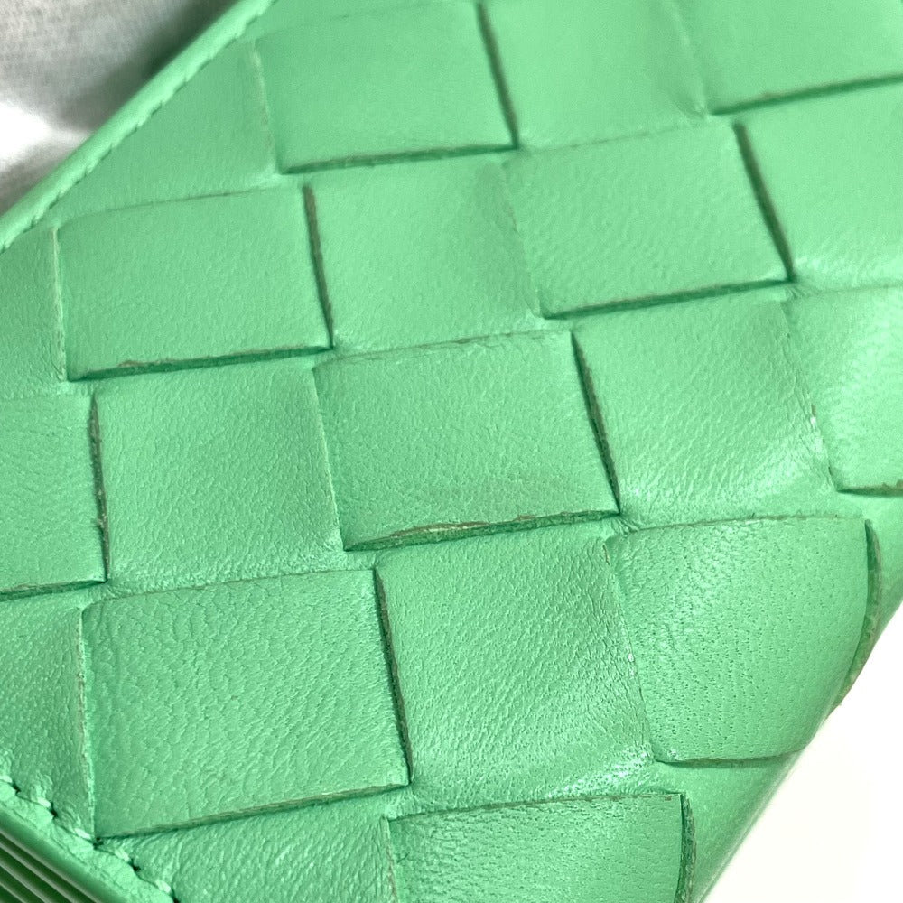 BOTTEGA VENETA 667036 イントレチャート タイニー 三つ折りウォレット 3つ折り財布 カーフレザー レディース グリーン系