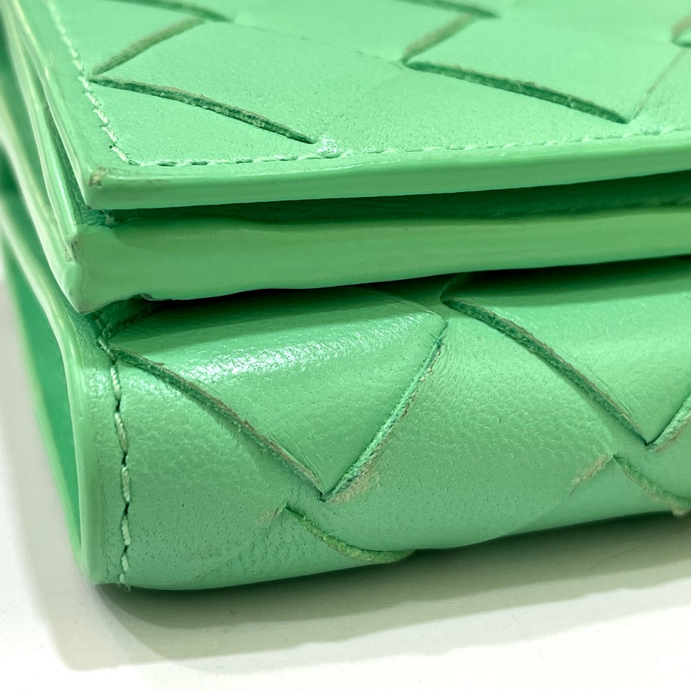 BOTTEGA VENETA 667036 イントレチャート タイニー 三つ折りウォレット 3つ折り財布 カーフレザー レディース グリーン系
