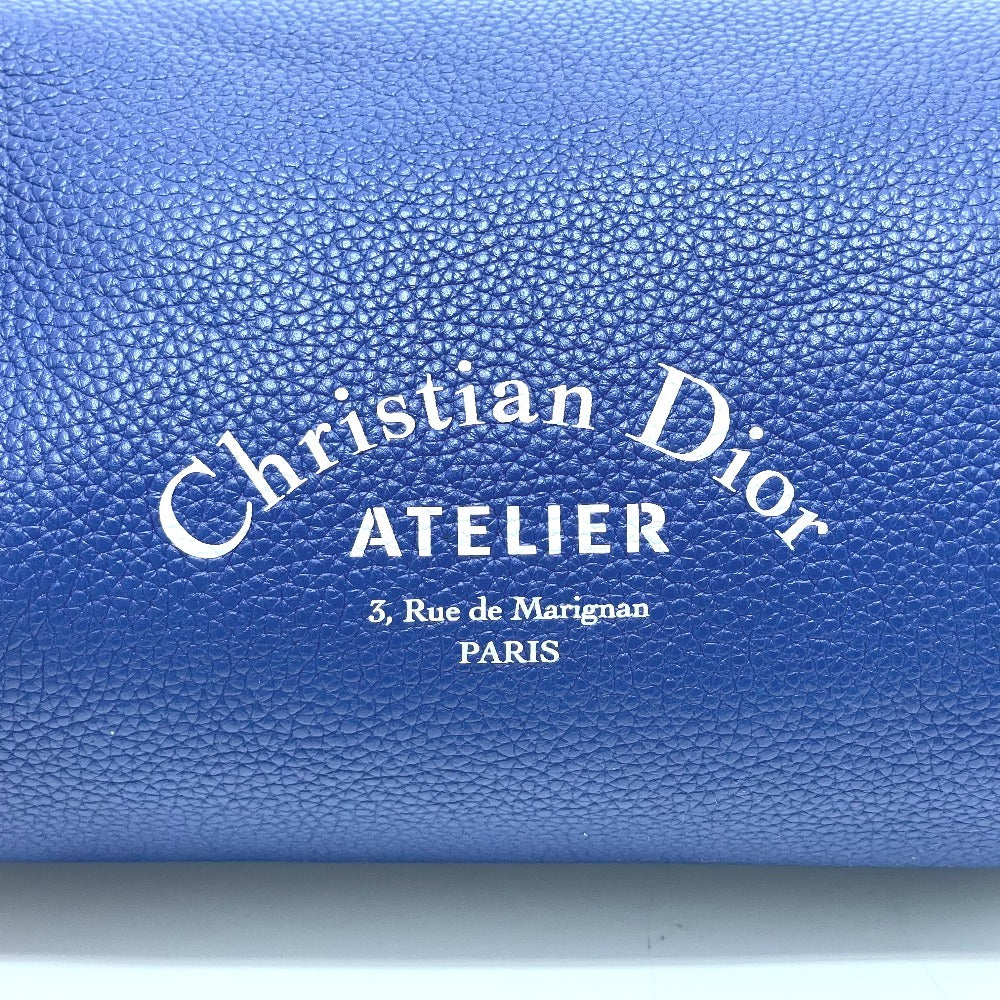 Dior アトリエ ローラーバッグ カバン 筒型 斜め掛け ショルダーバッグ レザー メンズ ブルー
