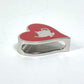 HERMES Heart Motif Tea Time Twilly Ring, Scarf Ring, Metal, Women's, Red