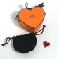 HERMES Heart Motif Tea Time Twilly Ring, Scarf Ring, Metal, Women's, Red