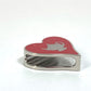HERMES Heart Motif Tea Time Twilly Ring, Scarf Ring, Metal, Women's, Red