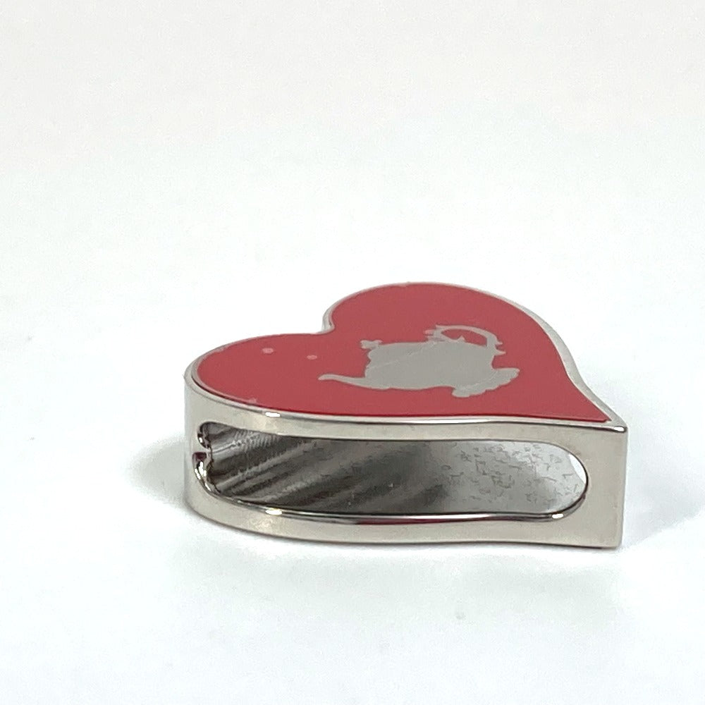 HERMES Heart Motif Tea Time Twilly Ring, Scarf Ring, Metal, Women's, Red
