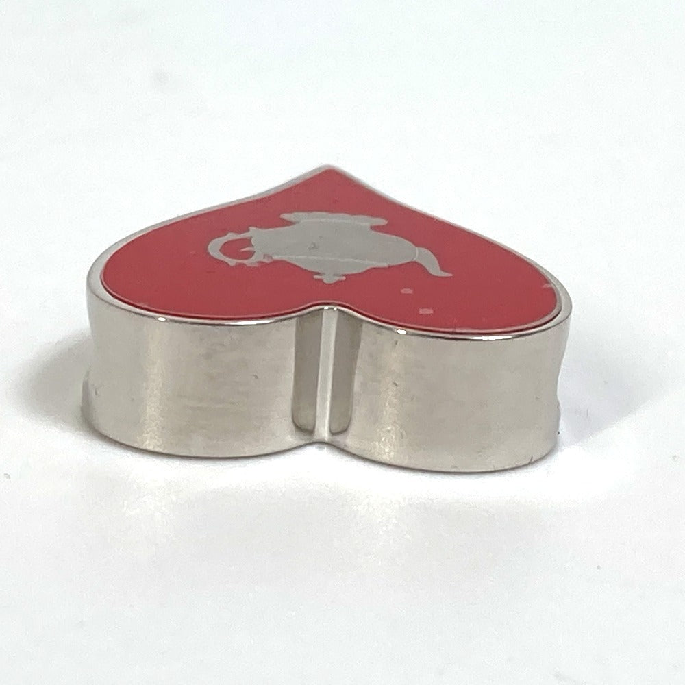 HERMES Heart Motif Tea Time Twilly Ring, Scarf Ring, Metal, Women's, Red