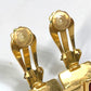 HERMES Cloisonné Enamel/Accessories Vintage/Earrings GP Women's Red x Gold