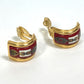 HERMES Cloisonné Enamel/Accessories Vintage/Earrings GP Women's Red x Gold