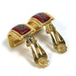 HERMES Cloisonné Enamel/Accessories Vintage/Earrings GP Women's Red x Gold