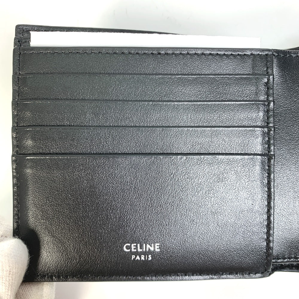 CELINE 10C873DME ロゴ バイフォールドウォレット 2つ折り財布 レザー ユニセックス ブラック