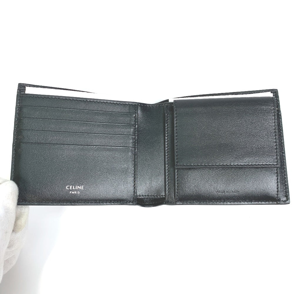 CELINE 10C873DME ロゴ バイフォールドウォレット 2つ折り財布 レザー ユニセックス ブラック