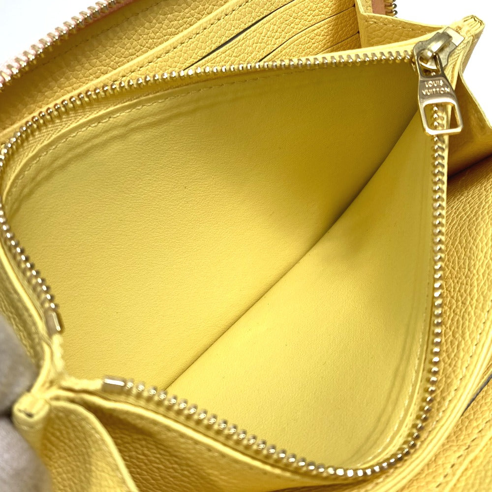LOUIS VUITTON M81279 Monogram Empreinte Zippy Wallet Cremallera redonda Cartera larga Monogram Empreinte Cuero Mujer Rosa x Beige x Amarillo