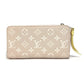 LOUIS VUITTON M81279 Monogram Empreinte Zippy Wallet Cremallera redonda Cartera larga Monogram Empreinte Cuero Mujer Rosa x Beige x Amarillo
