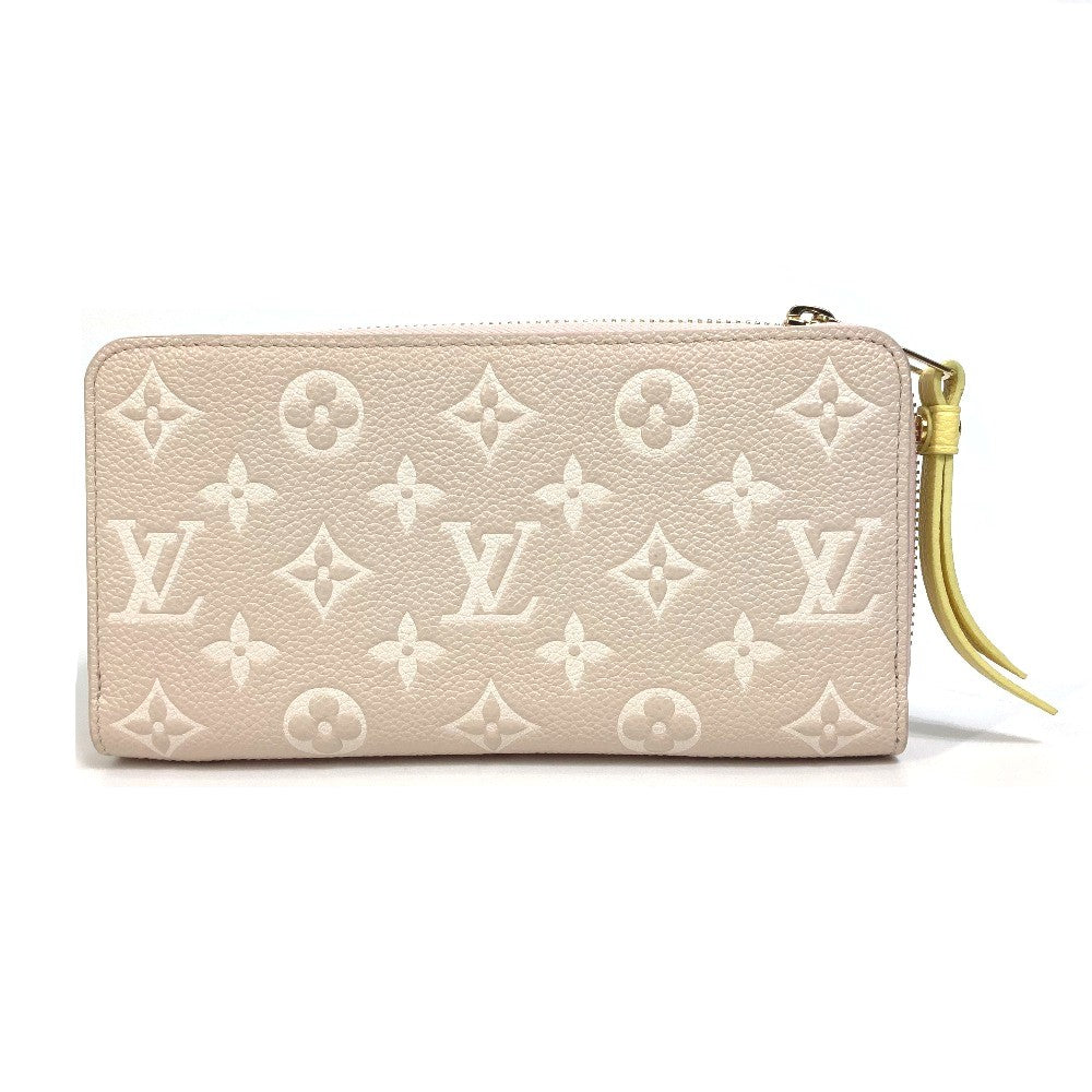 LOUIS VUITTON M81279 Monogram Empreinte Zippy Wallet Cremallera redonda Cartera larga Monogram Empreinte Cuero Mujer Rosa x Beige x Amarillo