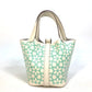 HERMES Picotin Lock Micro 14 Lucky Daisy Handbag Swift Women's Nata Green