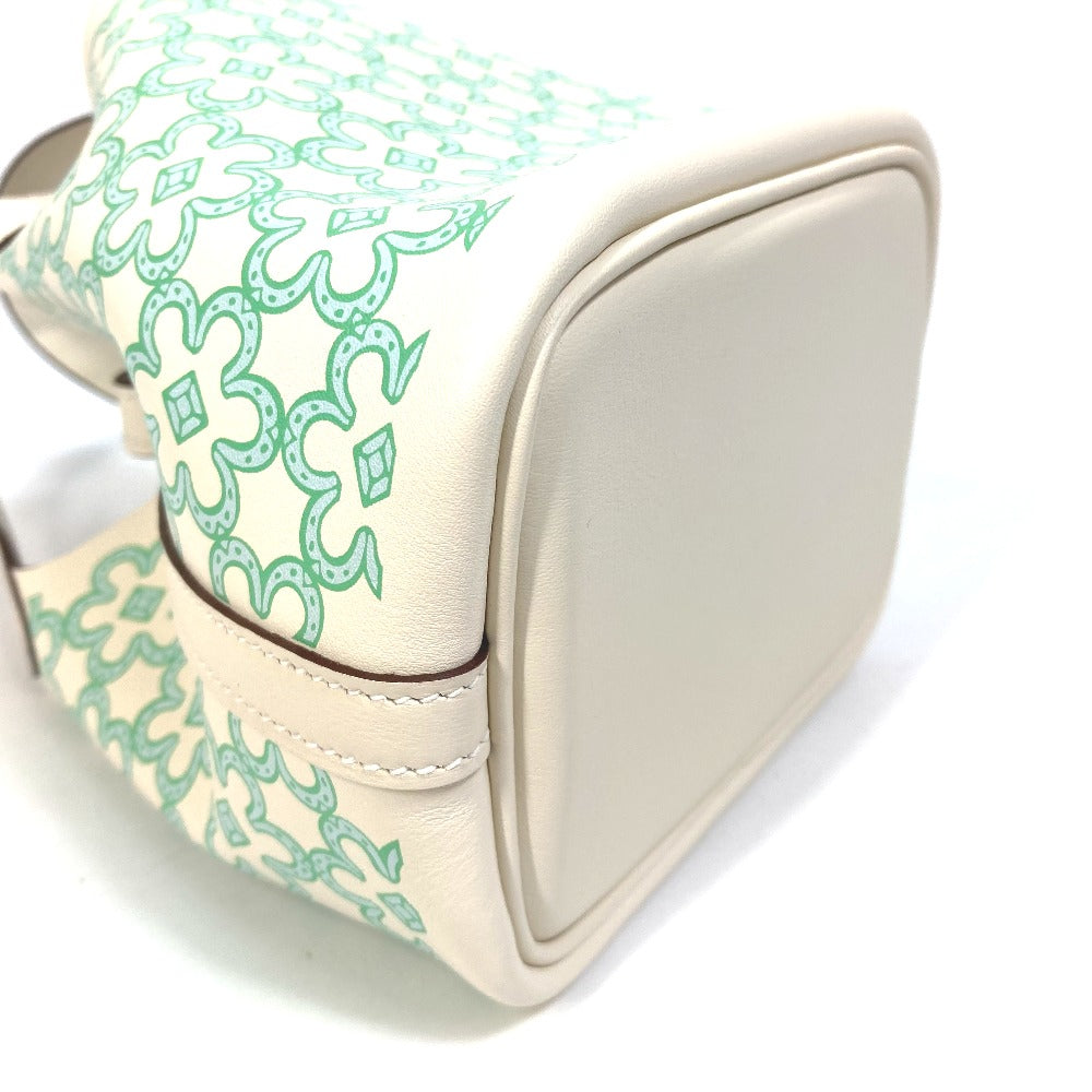 HERMES Picotin Lock Micro 14 Lucky Daisy Handbag Swift Women's Nata Green