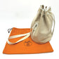 HERMES Sac Marine Recief PM Drawstring One-Shoulder Bag, Toile Officier, Women's, Ivory