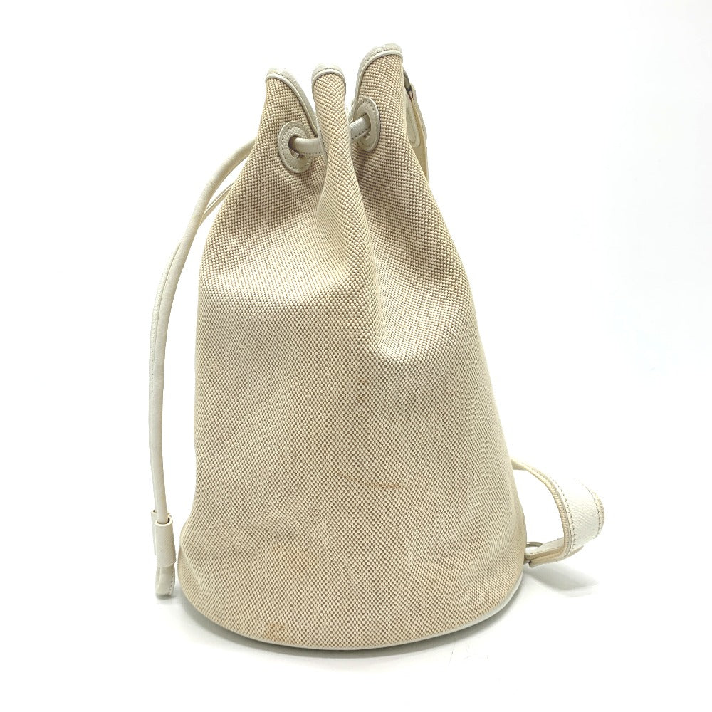 HERMES Sac Marine Recief PM Drawstring One-Shoulder Bag, Toile Officier, Women's, Ivory