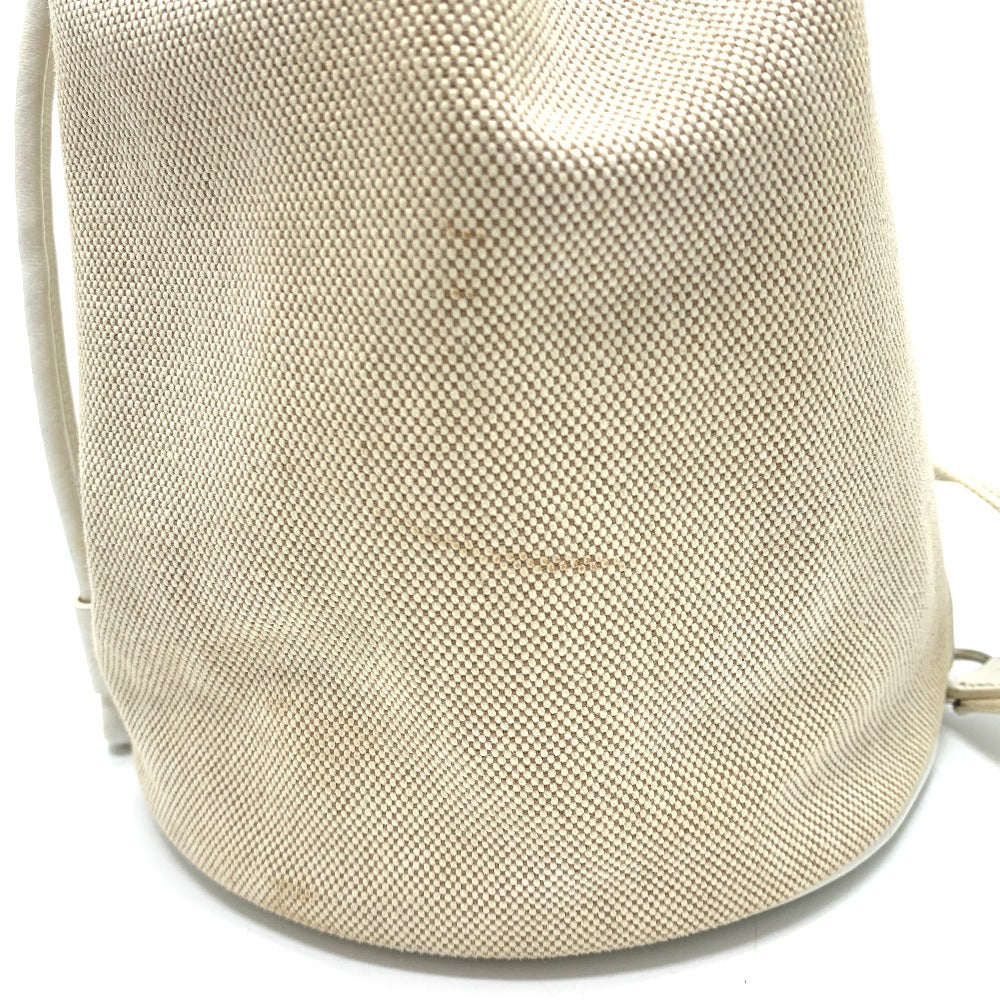 HERMES Sac Marine Recief PM Drawstring One-Shoulder Bag, Toile Officier, Women's, Ivory