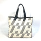 HERMES Cabas Bias H 40 Ambié GM Canvas Handbag Tote Bag, Women's, Black/White/Gray