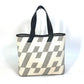 HERMES Cabas Bias H 40 Ambié GM Canvas Handbag Tote Bag, Women's, Black/White/Gray
