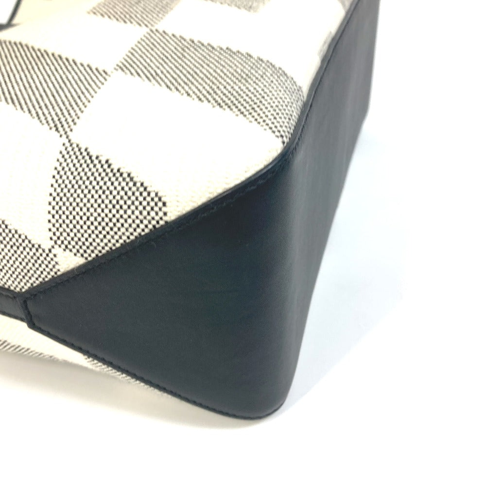 HERMES Cabas Bias H 40 Ambié GM Canvas Handbag Tote Bag, Women's, Black/White/Gray