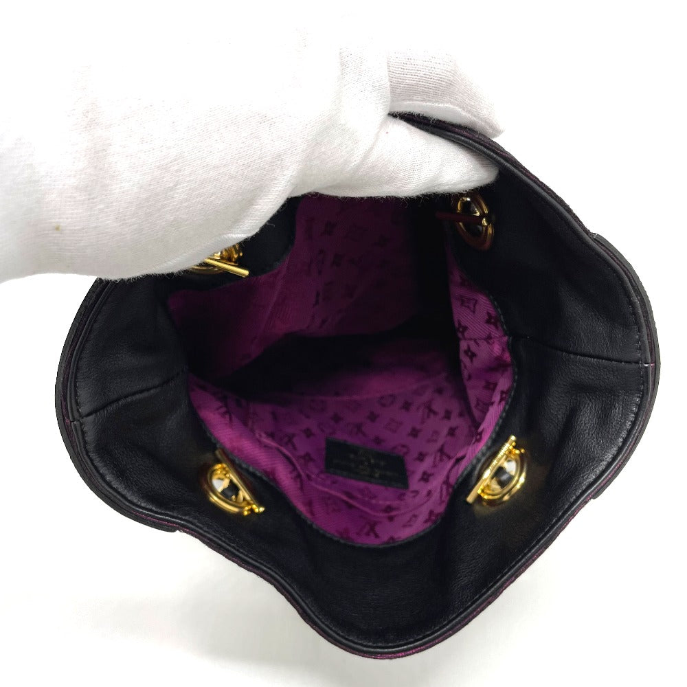 LOUIS VUITTON ハンドバッグ/手提げ ドゥブルジュ ネオノエ の付属品 カバン チェーン トートバッグ キャンバス/レザー レディース パープル/ブラック
