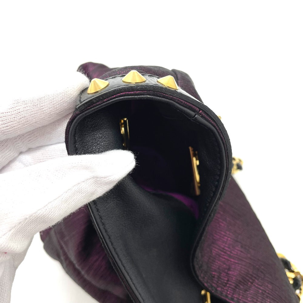 LOUIS VUITTON ハンドバッグ/手提げ ドゥブルジュ ネオノエ の付属品 カバン チェーン トートバッグ キャンバス/レザー レディース パープル/ブラック