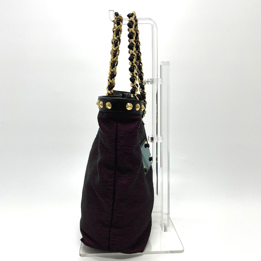 LOUIS VUITTON ハンドバッグ/手提げ ドゥブルジュ ネオノエ の付属品 カバン チェーン トートバッグ キャンバス/レザー レディース パープル/ブラック