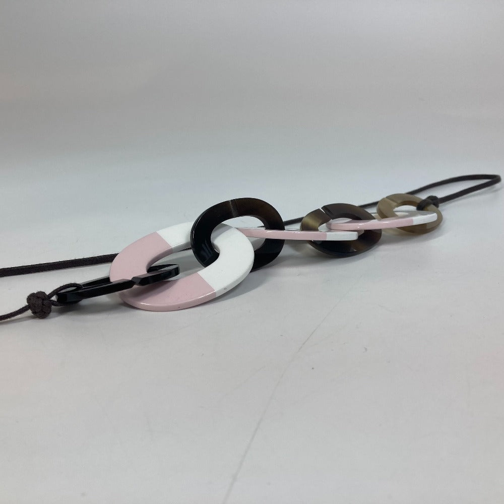HERMES Dip-Dye Buffalo Horn Necklace, Pink, Women's