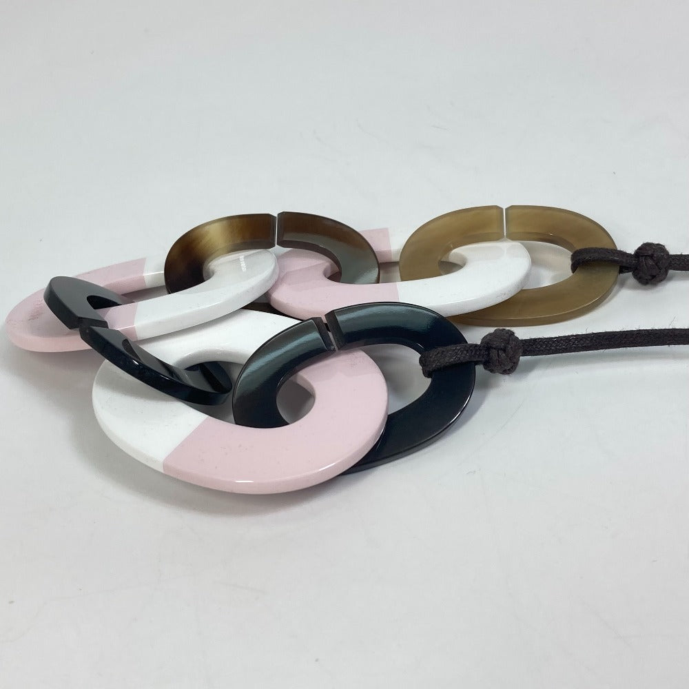HERMES Dip-Dye Buffalo Horn Necklace, Pink, Women's