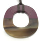 HERMES Buffalo Horn Necklace for Women, Brown and Purple