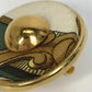 HERMES Round Earrings GP Women's Gold and Multicolor