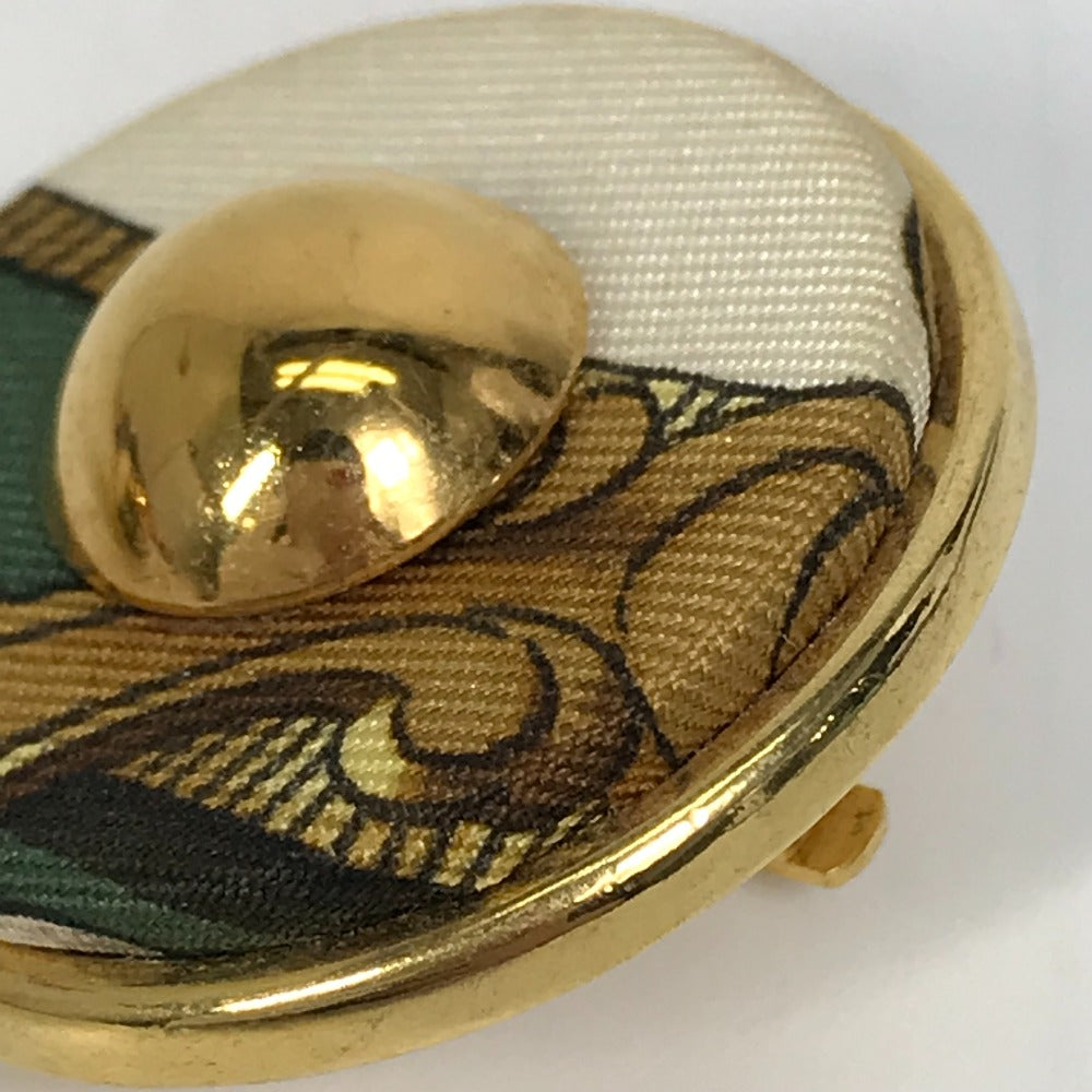 HERMES Round Earrings GP Women's Gold and Multicolor