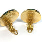 HERMES Round Earrings GP Women's Gold and Multicolor