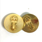 HERMES Round Earrings GP Women's Gold and Multicolor