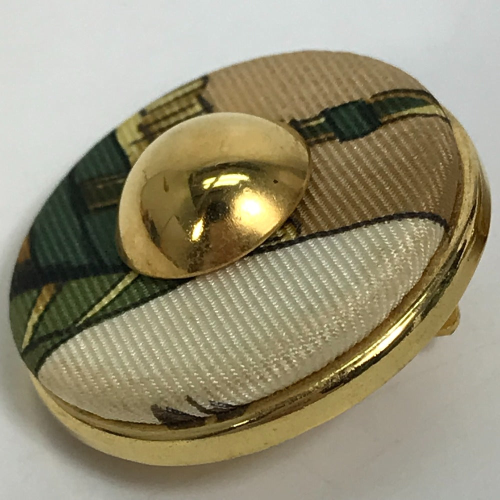 HERMES Round Earrings GP Women's Gold and Multicolor