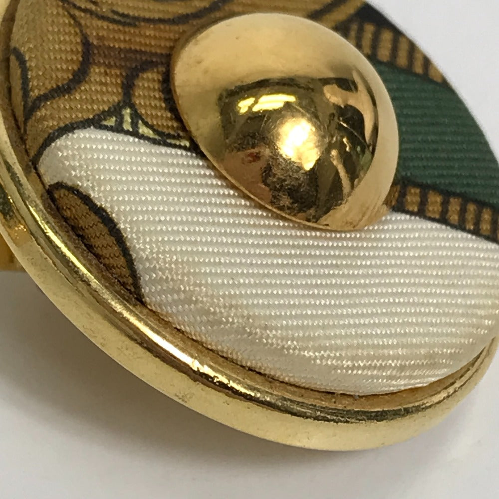 HERMES Round Earrings GP Women's Gold and Multicolor