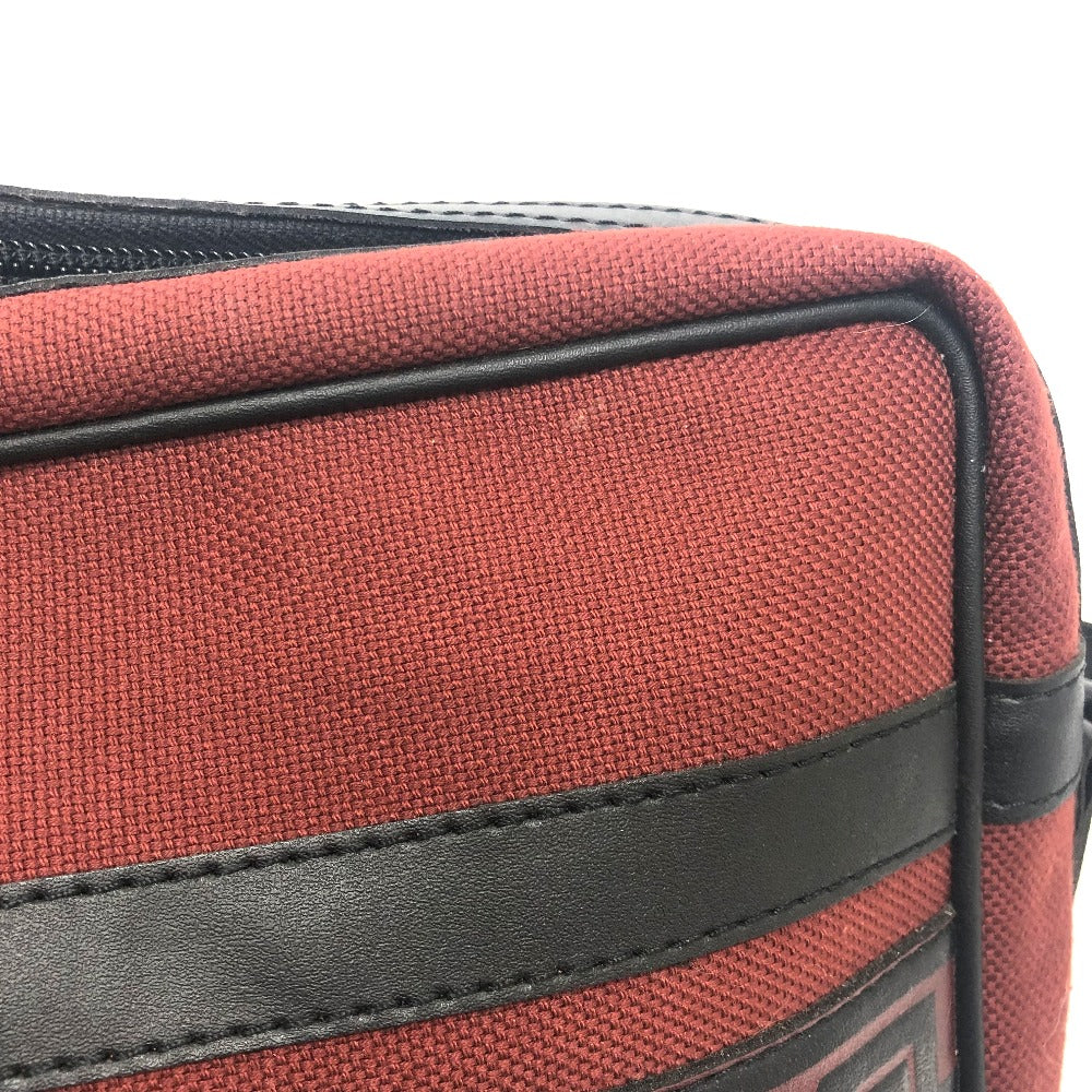 YVES SAINT LAURENT ロゴ 肩掛け/ロゴ カバン スクエア ショルダーバッグ キャンバス/レザー ユニセックス レッド