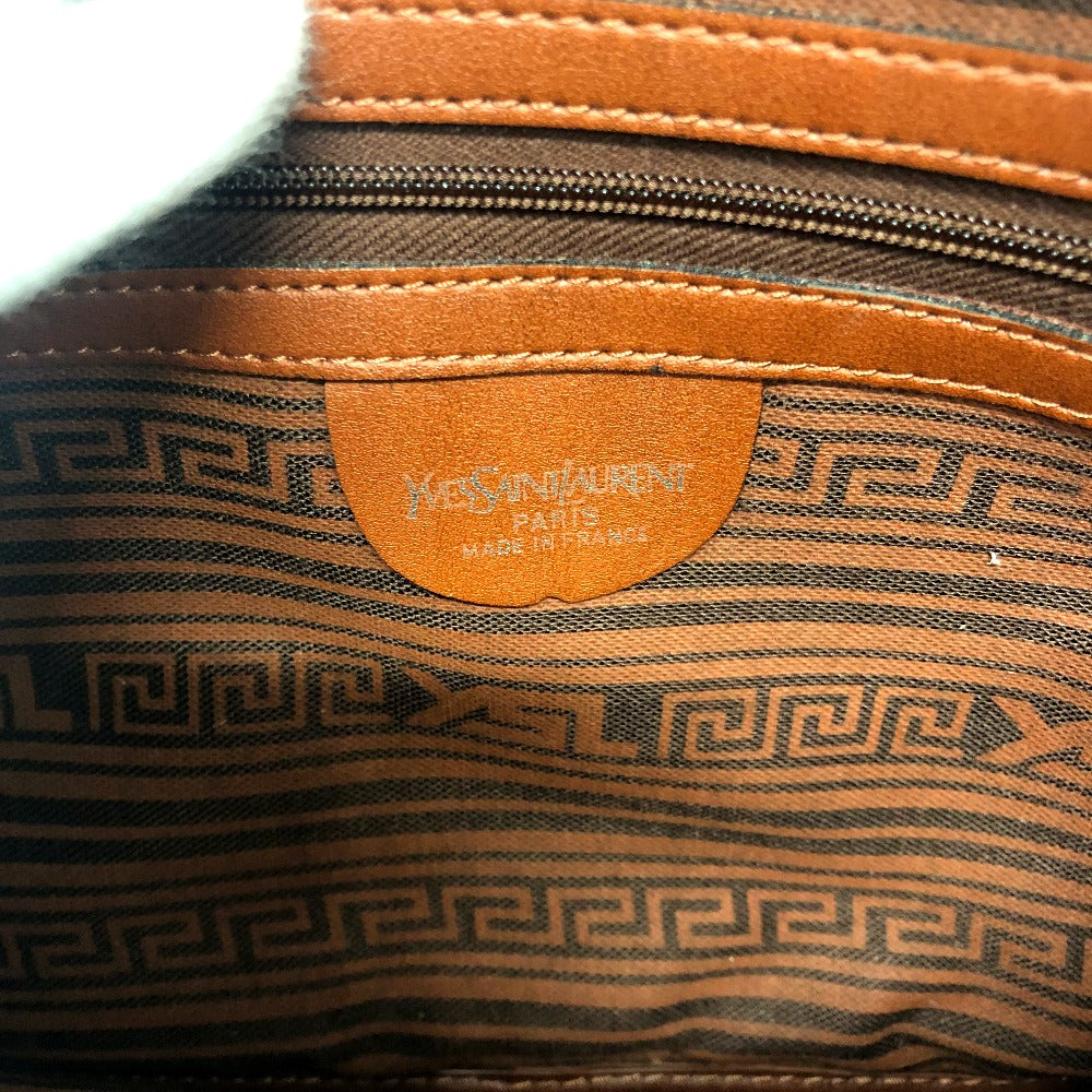 YVES SAINT LAURENT ロゴ 肩掛け/ロゴ カバン スクエア ショルダーバッグ キャンバス/レザー ユニセックス レッド