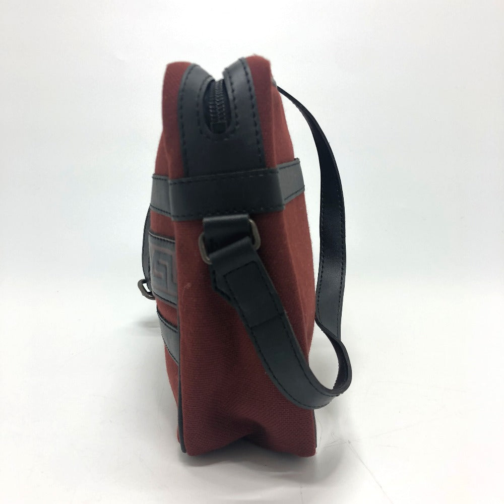YVES SAINT LAURENT ロゴ 肩掛け/ロゴ カバン スクエア ショルダーバッグ キャンバス/レザー ユニセックス レッド