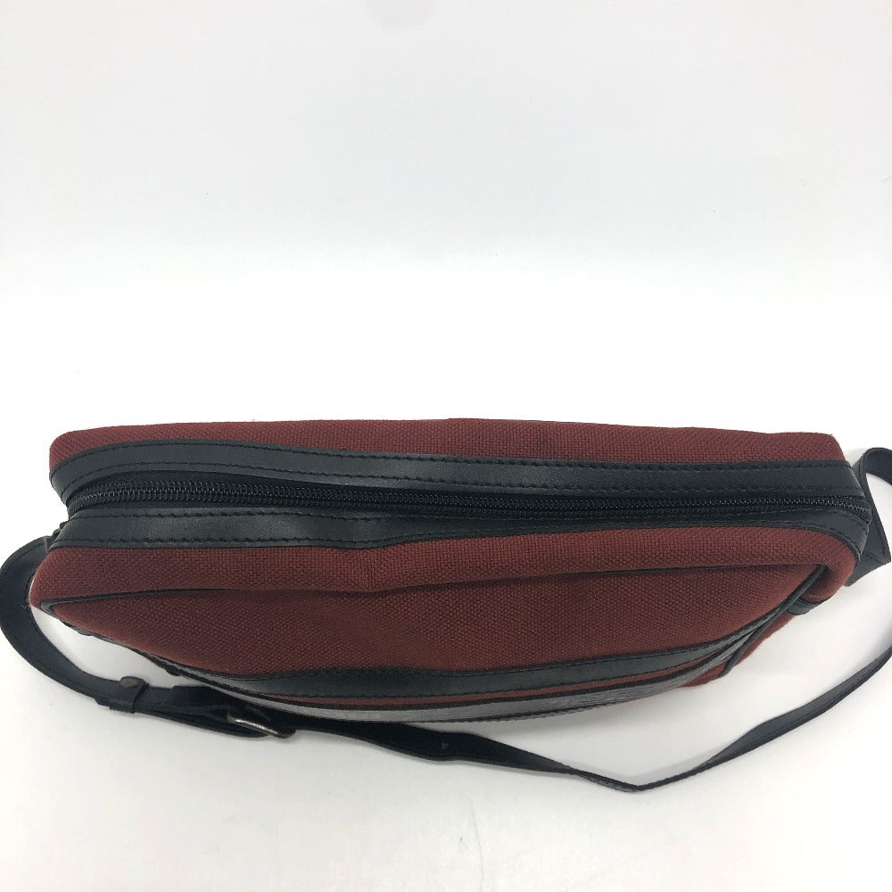 YVES SAINT LAURENT ロゴ 肩掛け/ロゴ カバン スクエア ショルダーバッグ キャンバス/レザー ユニセックス レッド