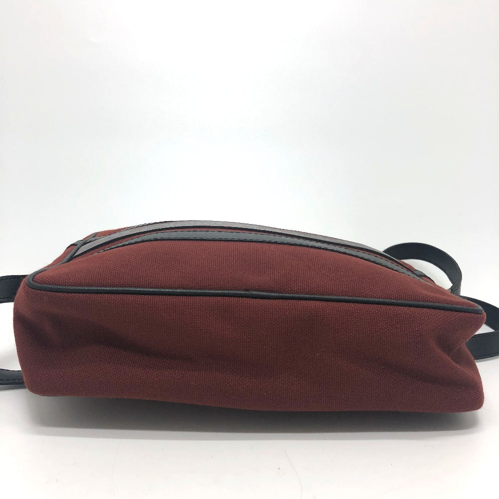 YVES SAINT LAURENT ロゴ 肩掛け/ロゴ カバン スクエア ショルダーバッグ キャンバス/レザー ユニセックス レッド