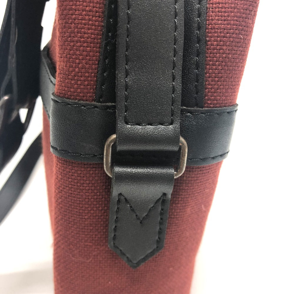 YVES SAINT LAURENT ロゴ 肩掛け/ロゴ カバン スクエア ショルダーバッグ キャンバス/レザー ユニセックス レッド