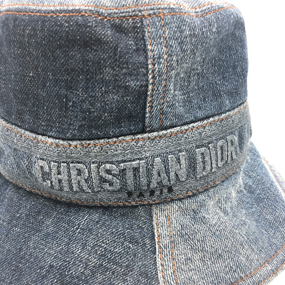 Dior 11DPD923A130 ロゴ パッチワーク バケットハット 帽子/アパレル ハット デニム レディース ブルー